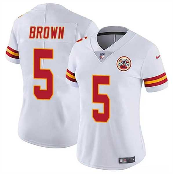 Womens Kansas City Chiefs #5 Hollywood Brown White Vapor Untouchable Limited Stitched Jersey Dzhi